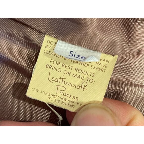 HIDE & Chic Womens Leather Coat Jacket Full Zip Up Long Sleeve Light Tan Size 8 - Picture 7 of 7